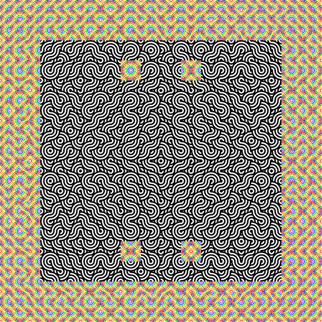 Black and white square on Color background